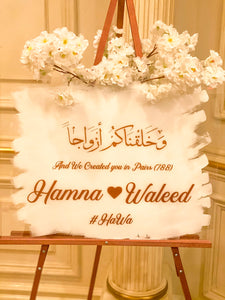 Acrylic Islamic wedding Sign, Nikkah sign Welcome sign