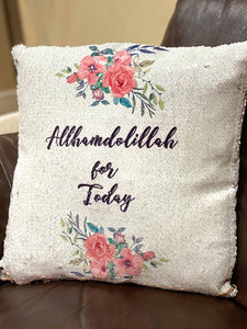 Allhamdollillah for Today Sequin Pillow