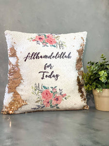 Allhamdollillah for Today Sequin Pillow