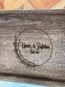 custom couple name engraved Tray