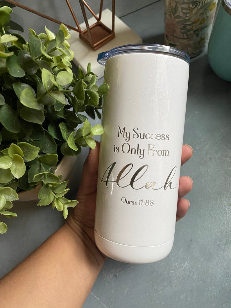 May Success is only by Allah Islamic tumbler 