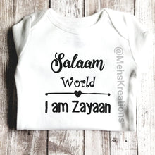 Load image into Gallery viewer, Salam World Onesie, Muslim baby Onesie