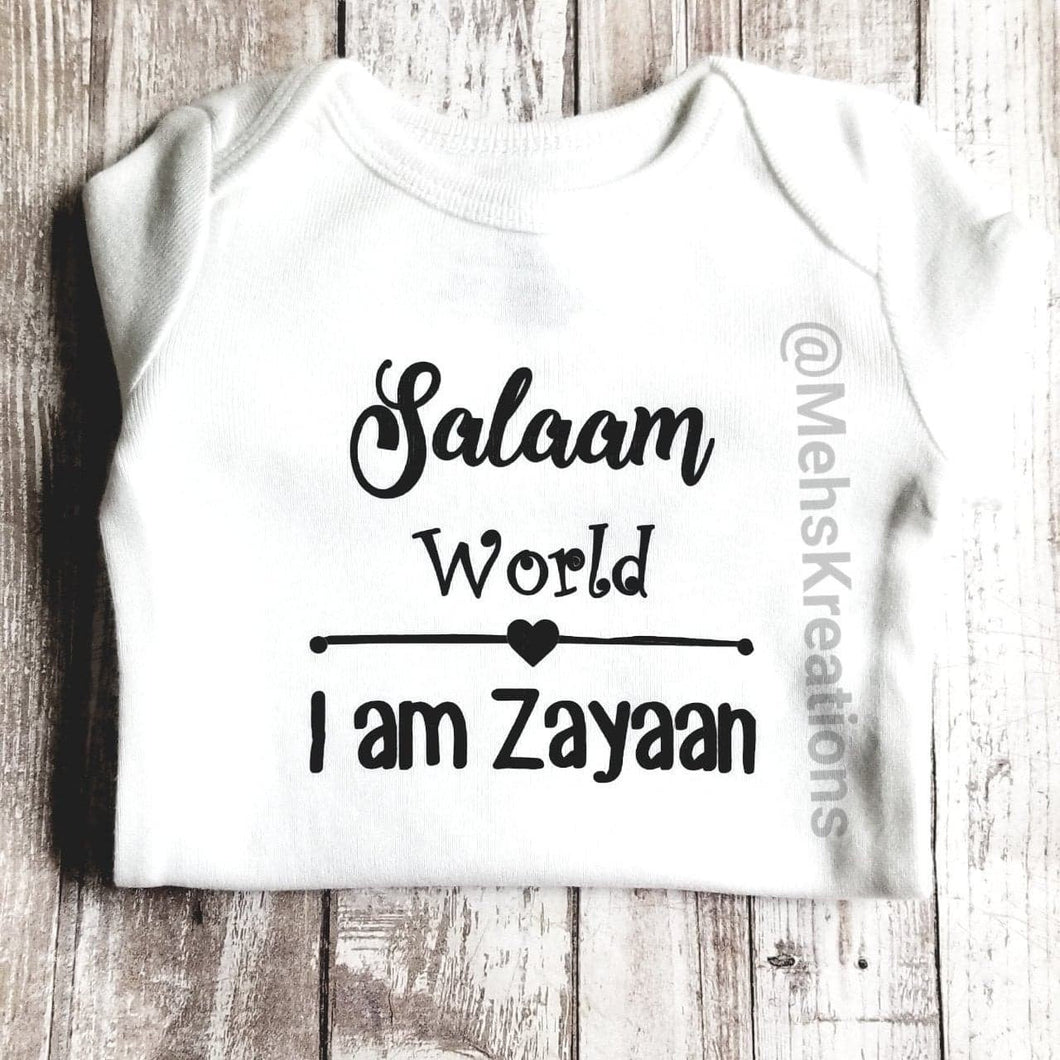 Salam World Onesie, Muslim baby Onesie