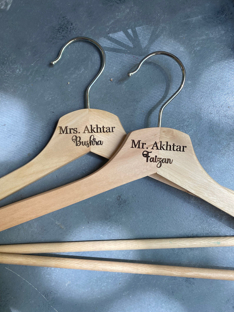 Bride and Groom Wedding Hangers