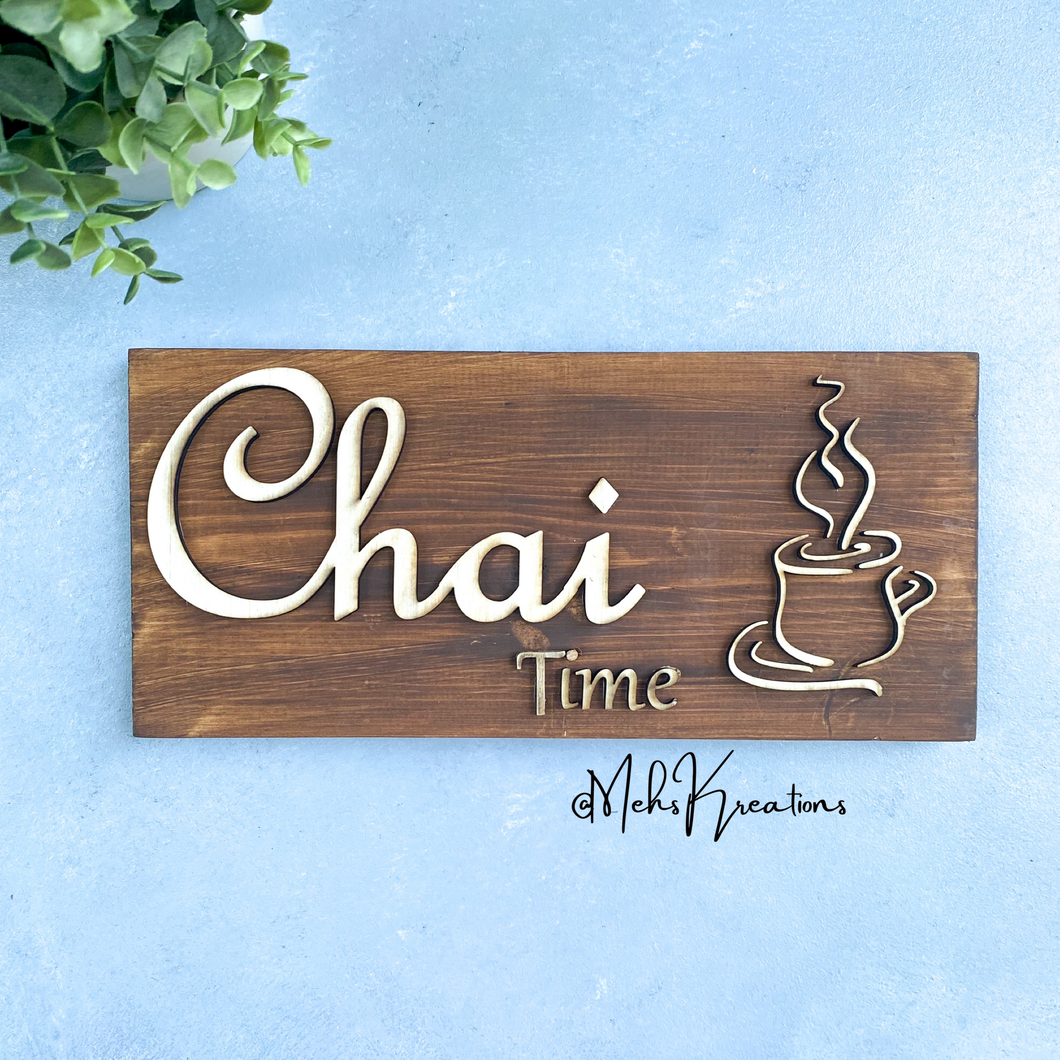 Chai Time Decorative Sign, Islamic Gifts, Muslim home