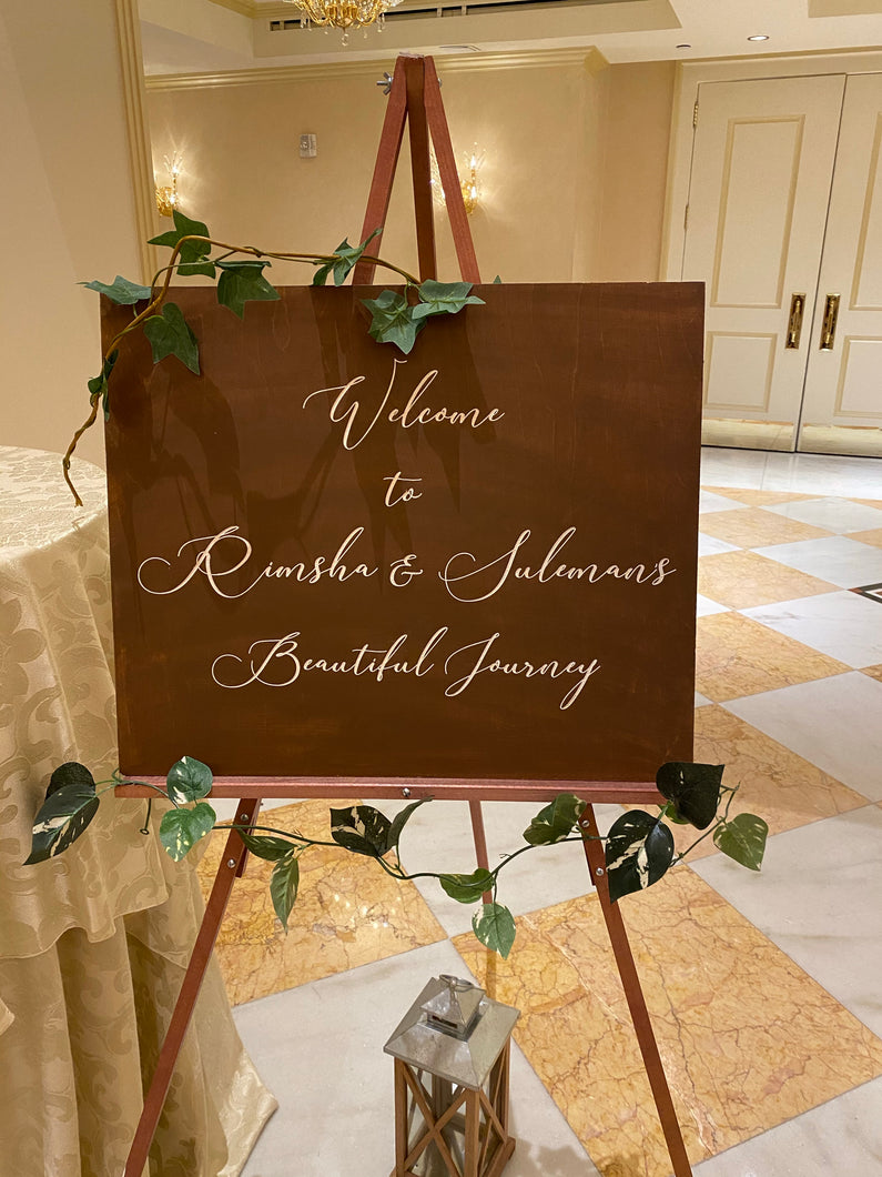 Wood wedding welcome sign Nikkah sign