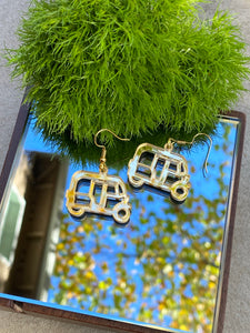Rickshaw Earrings In Gold Mirror Acrylic