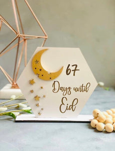 Days till Eid white and gold countdown