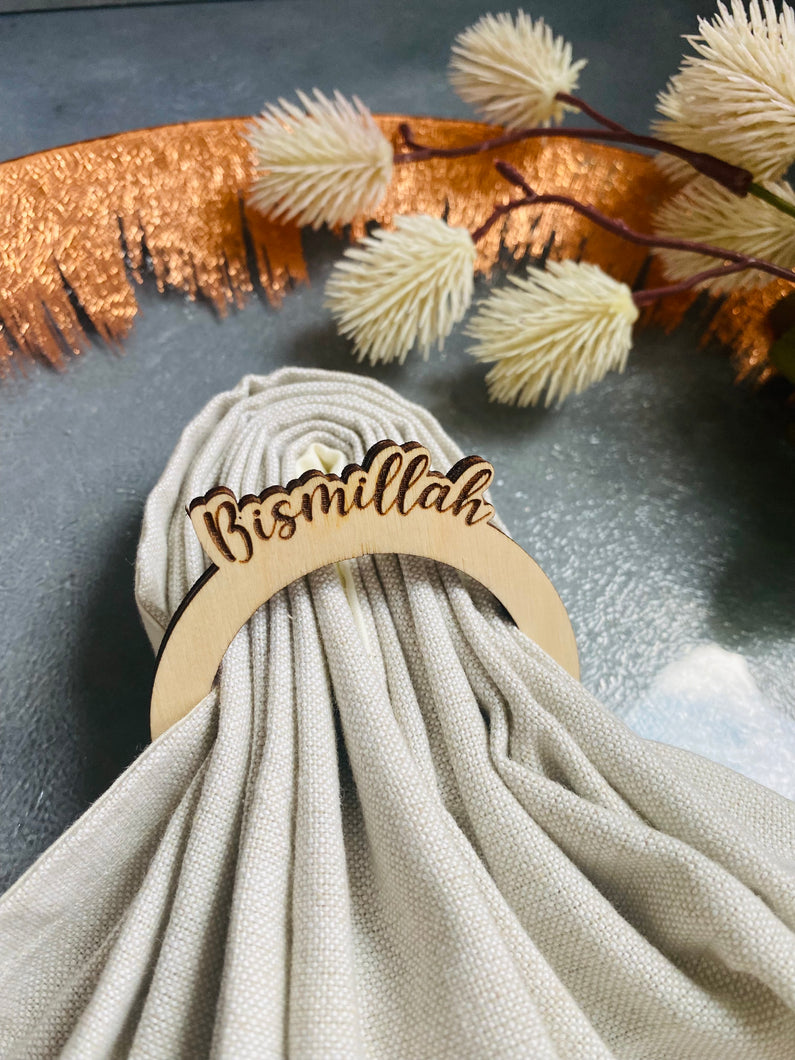 Bismillah wood Napkin Ring