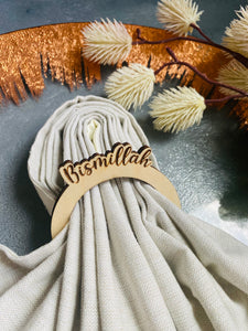 Bismillah wood Napkin Ring