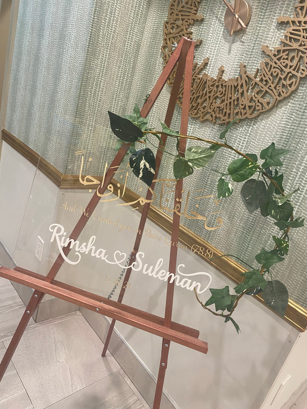Wedding Nikkah Barat Walima Welcome sign Acrylic names 3d