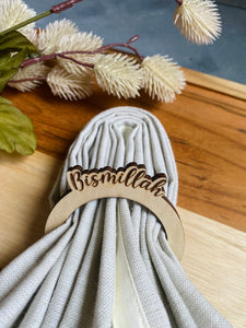 Bismillah wood Napkin Ring